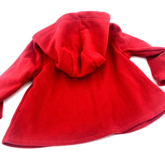 Baby Sweater Girls Size 6-9m Red Carter's Buttons Hooded Winter Soft Children - Picture 6 of 8